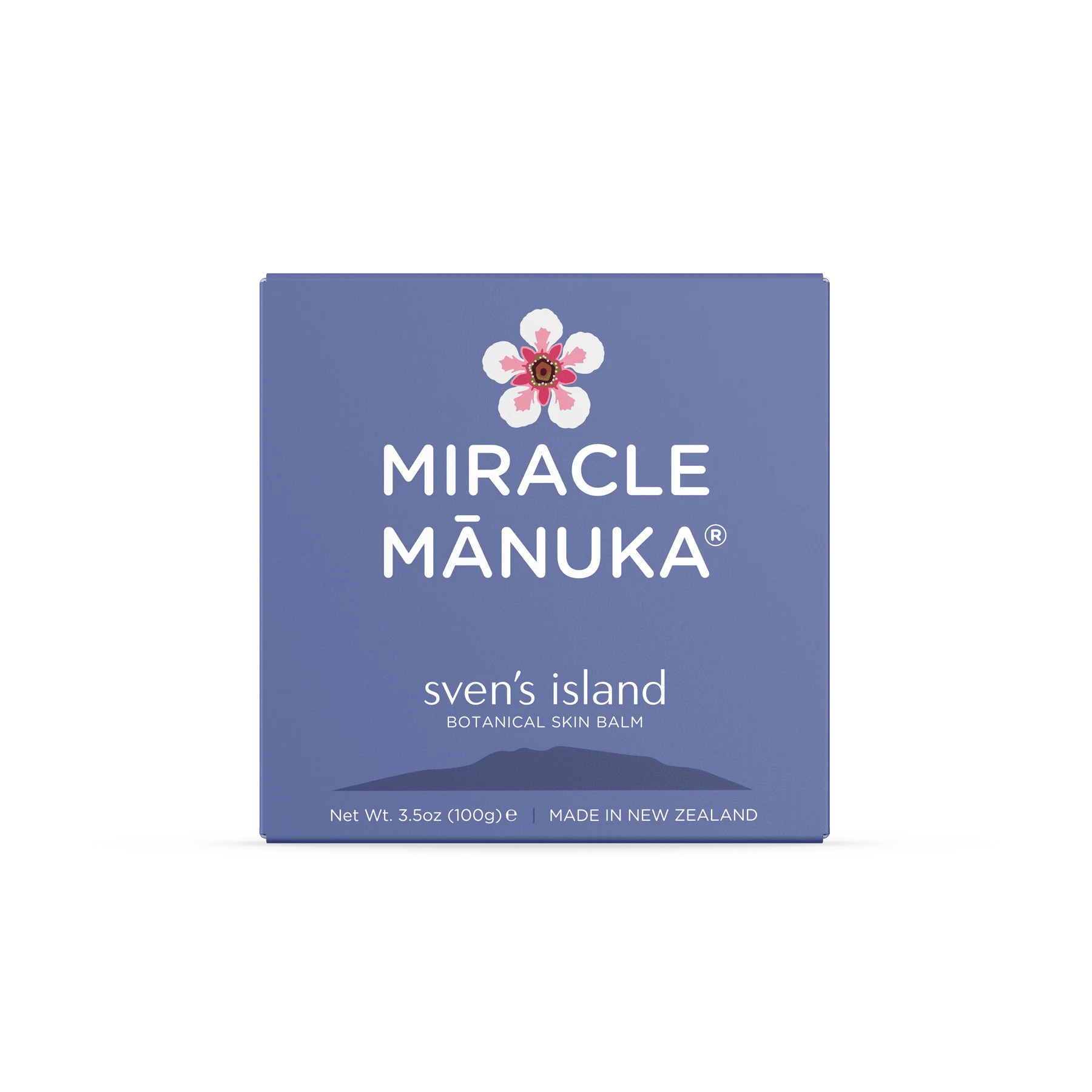 Purple Miracle Mānuka carton with Sven’s Island branding